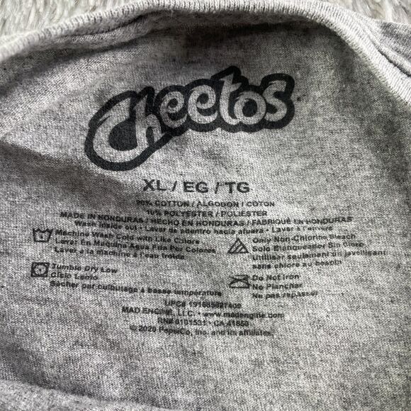 Cheetos Shirt Mens Extra Large Gray Yellow Orange Chester Cheetah Snack Cartoon - Picture 4 of 7
